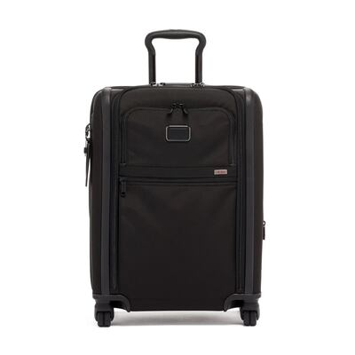 The Tumi Alpha 3 Continental Carry-On has a built-in USB port and a garment sleeve for keeping clothes fresh. Photo: Tumi