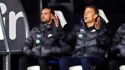 Juergen Klinsmann, right, with the now interim coach Alexander Nouri. EPA