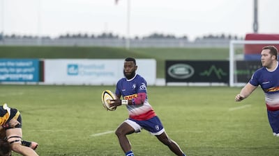 Dubai Hurricanes v Jebel Ali Dragons at the Sevens Rugby Ground.
