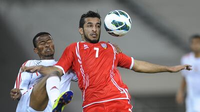 Ali Mabkhout scored in the 30th, 55th and 90th minutes on Tuesday. Photo courtesy UAE FA