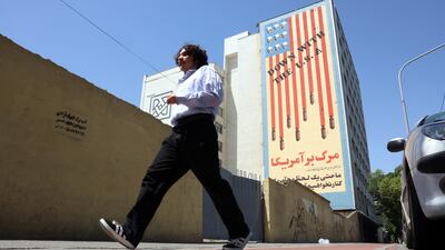 An anti-US mural in Tehran. In the already-fraught US-Iran talks, too much is on the line and the situation is too combustible. EPA