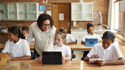 Happy teachers can help produce happy, and smart, pupils. Klaus Vedfelt for The National