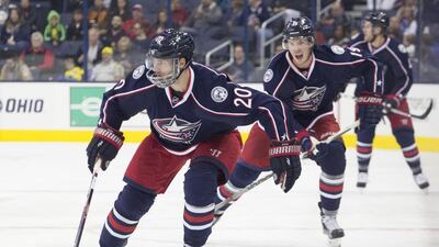 Columbus Blue Jackets’ Brandon Saad, left, is one of several players to bring his talents to the Eastern Conference. Jason Mowry / AP Photos