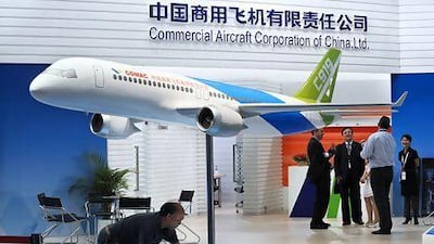 The C919 aircraft is being developed by Commercial Aircraft Corporation of China. Mike Clarke / AFP