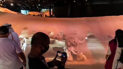 Visitors inside the UAE Pavilion at Expo 2020. (Photo: Antonie Robertson / The National)