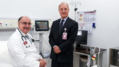 Dr Fadi Baladi, medical director, and Michael Ghani, director of operations, of the Burjeel Day Surgery Centre in Abu Dhabi. Victor Besa / The National