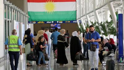 All foreign flights to and from the Iraqi Kurdish capital, Erbil, have been suspended, as Baghdad increases pressure on the Kurds over this week's independence referendum. Safin Hamed / AFP