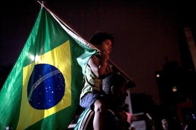 The protests occurred simultaneously in several Brazilian cities. Getty Images