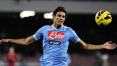 Edinson Cavani has scored a century of goals in the Serie A, averaging more than one a game. Roberto Salomone / AFP