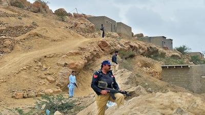 Pakistani police patrol destroyed Taliban hideouts in west Karachi. Since the Peshawar school attack, security has been making progress in reducing the ‘Talibanisation’ of the city. Rizwan Tabassum / AFP