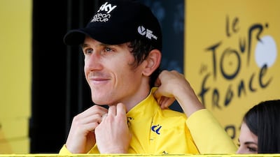 Team Sky's British rider Geraint Thomas held a 2min 05sec overnight lead on Dutch rival Tom Dumoulin. EPA