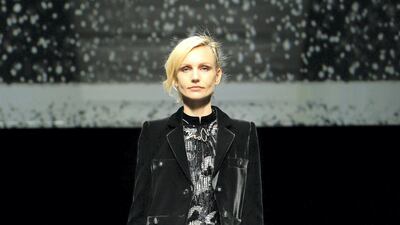 A look from Armani's autumn / winter 2020-21 show at Milan Fashion Week