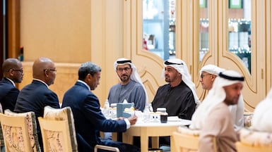 Among the themes of talks between President Sheikh Mohamed and Seychelles President Patrick Herminie were the economy, trade, renewable energy, sustainability and education. UAE Presidential Court