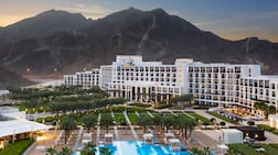 Set against the Hajar Mountains, InterContinental Fujairah Resort has 190 rooms and suites, each with a private balcony. Photo: IHG