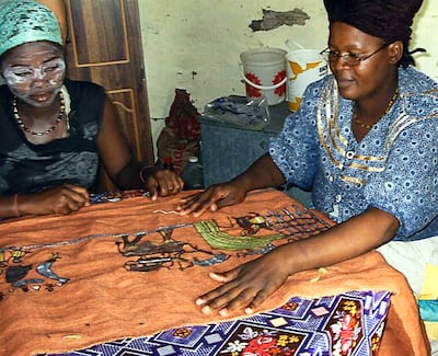 Xhosa women working on the Keiskamma Tapestry. Photo: Keiskamma Trust