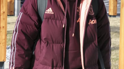 Mason Greenwood checks in ahead of their flight to Turin. Getty