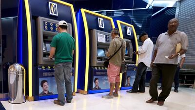 Emirates NBD’s fourth-quarter earnings jumped 74 per cent year on year. Pawan Singh / The National