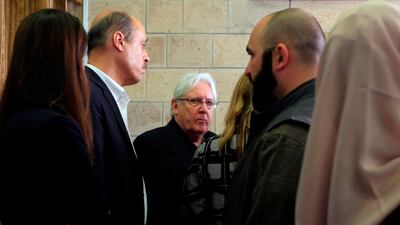 Martin Griffiths, the UN special envoy for Yemen, at Sanaa airport on January 5, 2019. AFP