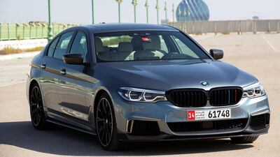 The M550i hits 100kph from standstill in four seconds. Chris Whiteoak / The National