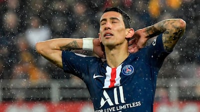 Angel Di Maria shows his frustration as PSG are beaten 2-1 away to Dijon on Friday. AFP