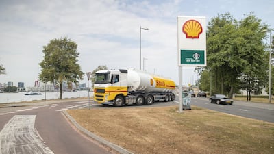 A Shell petrol station in Rotterdam, Netherlands. Despite earnings boost, result fell short of estimates. Bloomberg