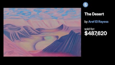 5. The Desert by Lebanese artist Aref El Rayess, painted in 1988. Photo: Christie's