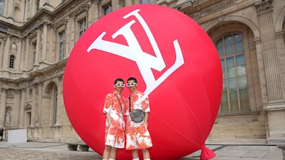 Mohammed Hadban and Humaid Habdan attend the Louis Vuitton menswear spring/summer 2023 show, as part of Paris Fashion Week on June 23, 2022 in France. Getty Images For Louis Vuitton