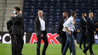 Chelsea owner Roman Abramovich on the pitch following Chelsea's victory in the Champions League final. PA