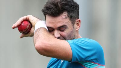 England's James Anderson during a nets session at The Gabba, Brisbane on December 7, 2021. PA