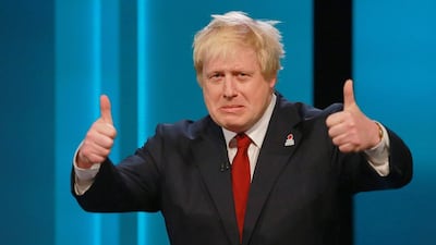 Former London mayor Boris Johnson in a TV debate on June 9, 2016, arguing for Britain to leave the EU. ITV via Getty Images
