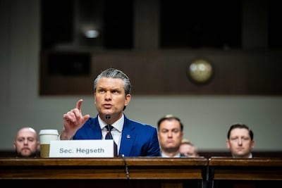 US Secretary of Defence Pete Hegseth testifies during a Senate armed services committee hearing on April 30. Getty Images via AFP