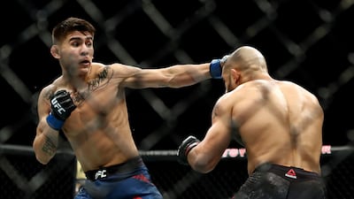 Mario Bautista, left, and Miles Johns at the Toyota Centre in Houston, Texas. AFP