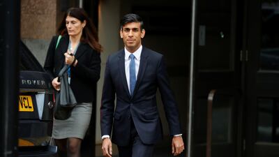 Britain's Chancellor of the Exchequer Rishi Sunak leaves a hotel to take part in the annual Conservative Party conference, in Manchester, Britain, October 5, 2021. REUTERS / Phil Noble