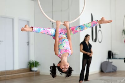 Hoop is Jawaher’s favourite aerial apparatus. Chris Whiteoak / The National