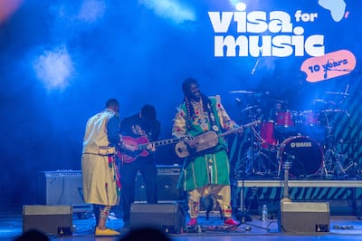 Jamaaladeen Tacuma's Groove perform during the opening of the 10th Visa for Music Festival in Rabat, Morocco in 2023. EPA