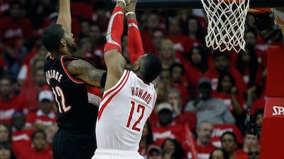 LaMarcus scored a franchise-record 46 points for the Blazers on Sunday night against the Rockets in the NBA play-offs. Bob Levey / Getty Images / AFP / April 20, 2014