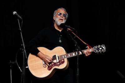 Yusuf Islam performs at the memorial for victims of the Christchurch mosque attacks. Reuters