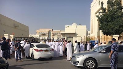 Young unemployed Omanis protest in front of the ministry of manpower on January 22, 2018. Saleh Al Shaibany