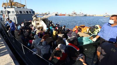 Migrants are held in overcrowded Libyan detention centres. AFP