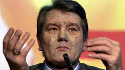 Visibly scarred from his poisoning 14 years ago, Viktor Yushchenko has warned Europe about Russia's "medieval policy"