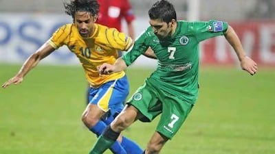 Azizbek Haydarov, right, the Al Shabab midfielder, has been one of the most productive foreign signings in the Pro League this season and has penned a new three-year deal with the club. Karim Sahib / AFP