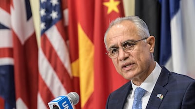 Ghulam Isaczai, Afghanistan's UN ambassador, has applied to renew his accreditation. AP