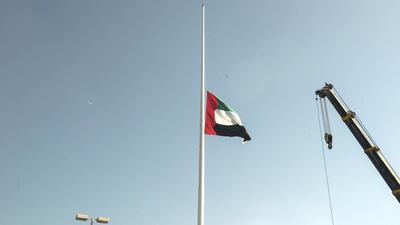 The flagpole at the Heritage Village in Abu Dhabi at half mast for Commemoration Day on Thursday, November 30, 2017. Khushnum Bhandari / The National