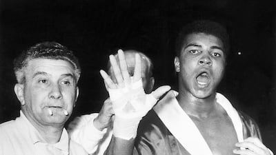 Cassius Clay (who later became known as Muhammad Ali) predicts that he will in the fifth round before his fight with Henry Cooper at Wembley Stadium in London, Britain June 18, 1963. Action Images / MSI / File Photo