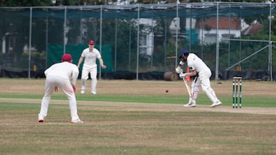 Ethan D'Souza playing for Finchley CC. Rob Greig for The National