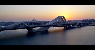 The Sheikh Zayed Bridge and the Skeikh Zayed Grand Mosque, as seen in the '6 Underground' trailer. YouTube / Netflix