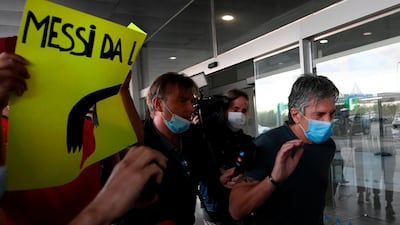 Jorge Messi, father and agent of Lionel Messi arrives at Barcelona. AFP