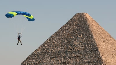 Participants from Egypt, the US, Germany, Canada, Brazil, Spain, France, Poland, Holland, Cyprus, Croatia, Norway, Mexico, Oman, Bahrain and Britain were seen flying over the ancient monuments.