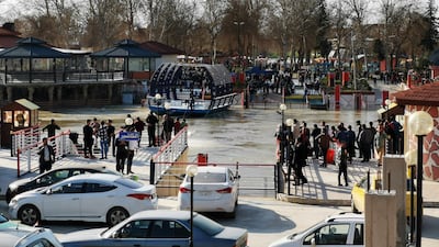 General view of the scene where an overloaded ferry sank in the Tigris river near Mosul in Iraq. Reuters