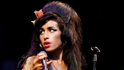 The star performing on stage at Glastonbury Festival. EPA